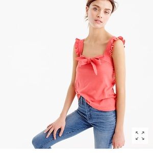 Jcrew Bow Top with embroidered trim!! NWT